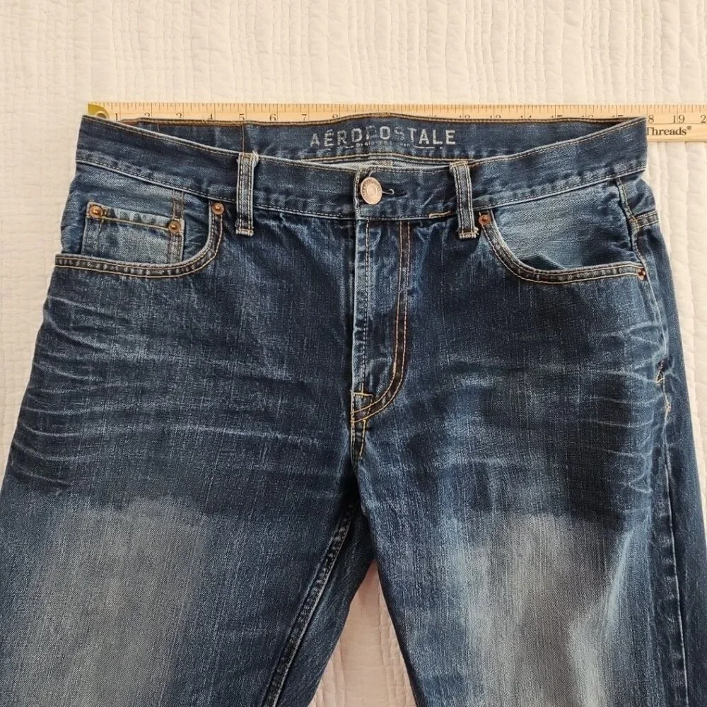 Aeropostale Jeans Men's 34x32 Med Wash Straight Leg LXPZCH24 Classic 100% Cotton